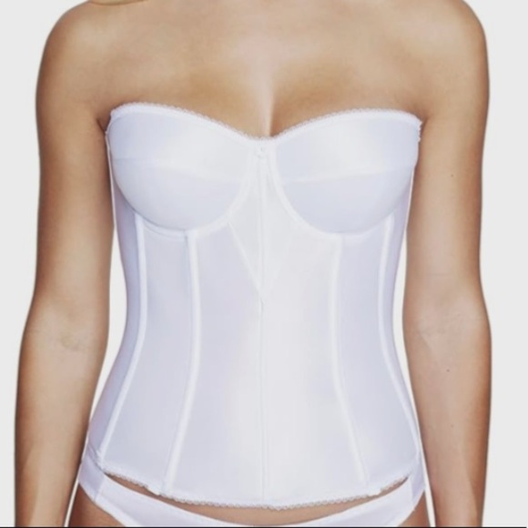 NWT Dominique Satin Corset Bridal Bra Low Back Push Up Strapless Bra 44B 8950 - Picture 7 of 9